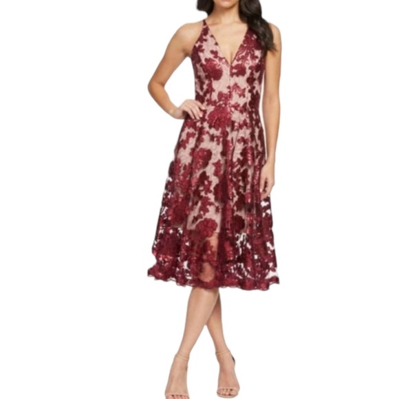 Dress the Population Dresses & Skirts - Dress The Population Womens Dress Size Small Sleeveless Sequin Cocktail Midi